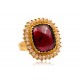 Anello granato cabochon