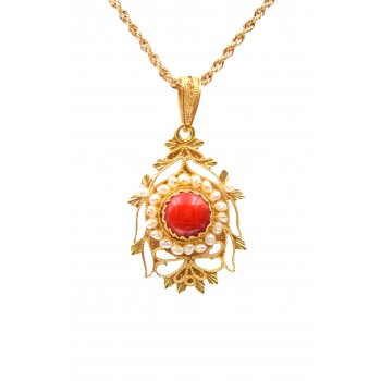 Collana Filigrana imperlata con corallo sardo