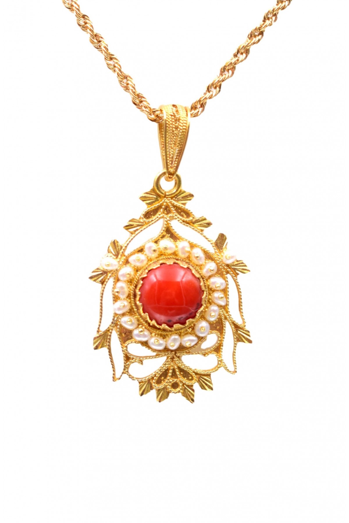 Collana Filigrana imperlata con corallo sardo